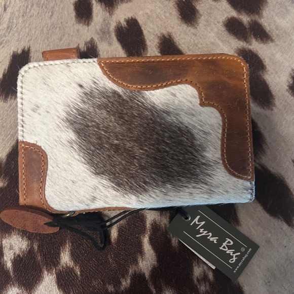 Myra Bag‎ Cowhide Myra Bag Palodan Hair-on Hide Compact Credit Card Holder New - Picture 2 of 5
